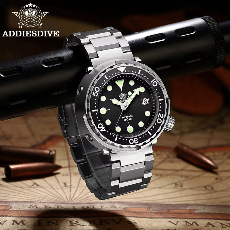 ADDIESDIVE Armbanduhr, Automatik, Edelstahl, Schwarz, Herren - Bild 3