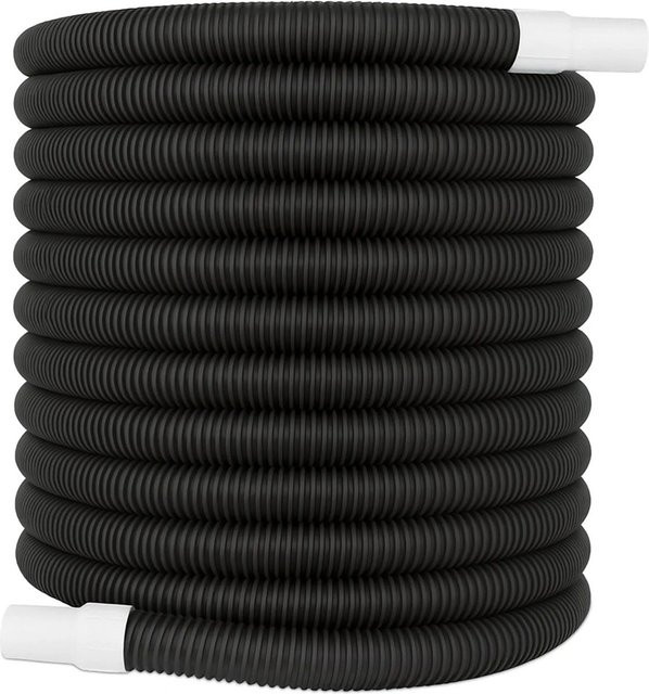 Relaxdays Poolschlauch aus PE-Kunststoff in Schwarz, flexibel und druckstabil, Durchmesser: 32 mm, Länge: 25 m - Bild 1
