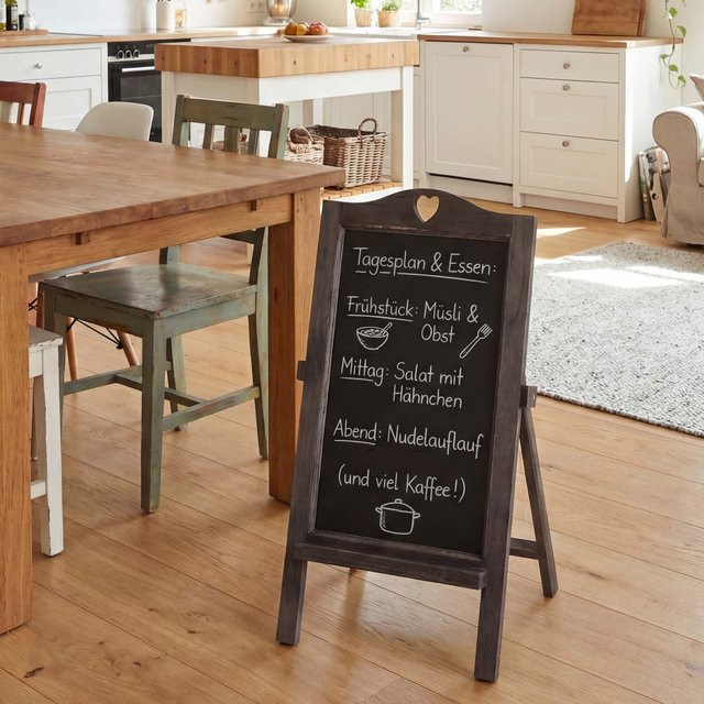 MCW Kreidetafel Aufsteller E51 im Shabby-Look Vintage, grau-braun, B/T/H: 66 x 37 x 27 cm - Bild 1