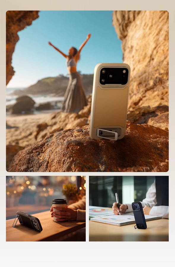 TILTA Khronos Magnetische Handyhülle für iPhone 17 Pro Max in Grau mit Griff und 58 mm T-Mount-Adapterfilter - Bild 4