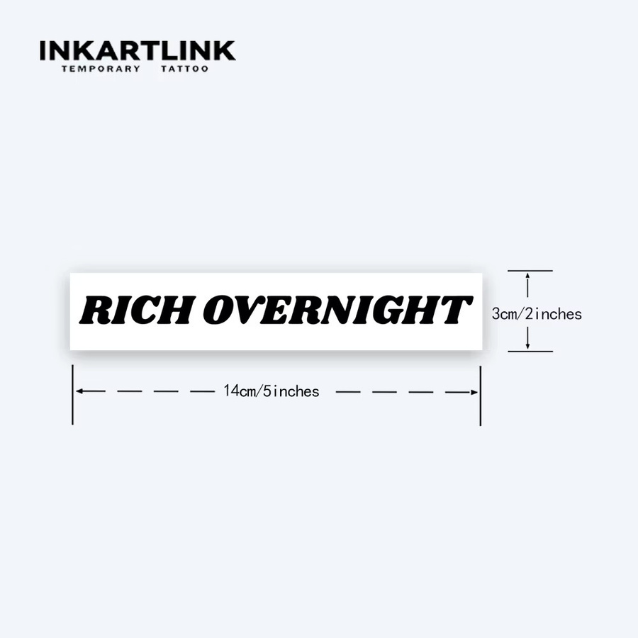 INKARTLINK Tattoo-Aufkleber Rich Overnight, Gothic-Schriftart - Bild 3