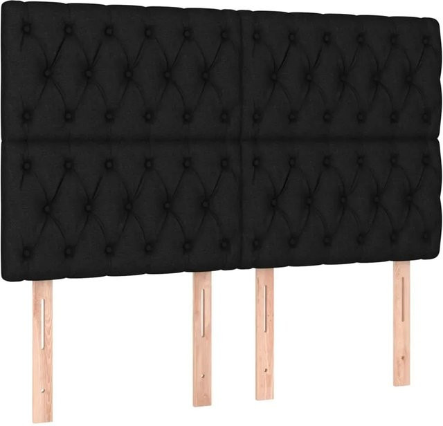 vidaXL LED Kopfteil Schwarz mit USB-Ladeport und integrierter Beleuchtung, gepolstertes Stoff-Kopfteil, B/H: 160 x 128 cm - Bild 1