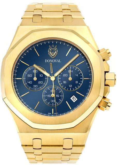 DONOVAL WATCHES Chronograph, Quarz, Edelstahl, 41 mm, Herren, Gold - Bild 1