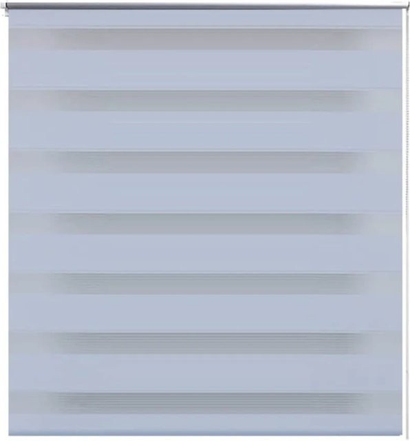 vidaXL Doppelrollo Duo Seitenzug Day & Night, gestreift, Weiß, B: 120 cm, H: 230 cm - Bild 1