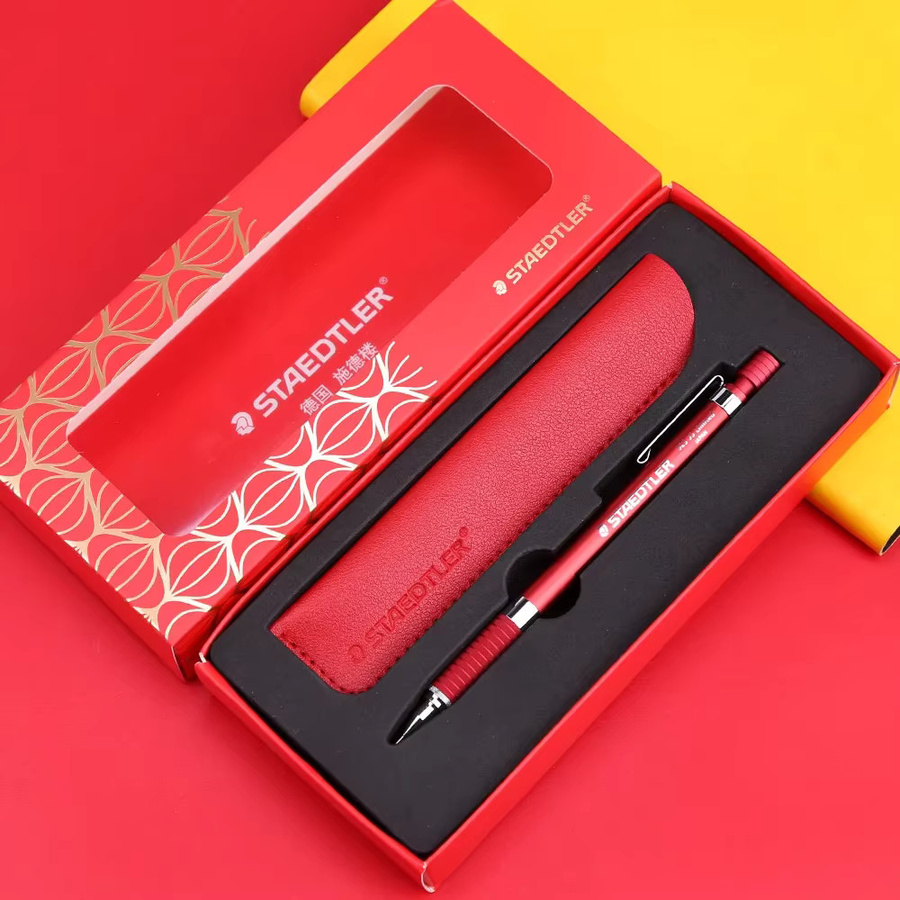 Staedtler Druckbleistift 925 in Rot mit 0,5 mm Mine und 2B Graphit für Skizzen und Zeichnungen - Bild 1