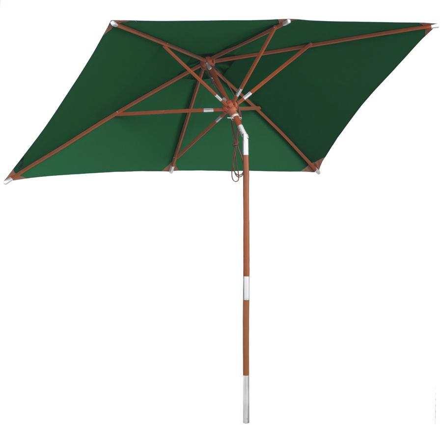 anndora Sonnenschirm eckig Dunkelgrün mit Aluminiumgestell und UPF 50+ Polyesterbespannung B: 250 cm, T: 150 cm - Bild 1