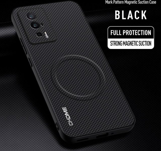 Xiaomi Handyhülle mit Magnet-Halterung für Poco F5 Pro und Redmi K60 in Schwarz, stoßfeste TPU Silikon Hülle - Bild 1