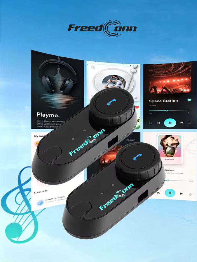 Freedconn T Com VB Bluetooth Intercom Headset für Motorradhelme mit Musik-Sharing in Schwarz - Bild 6