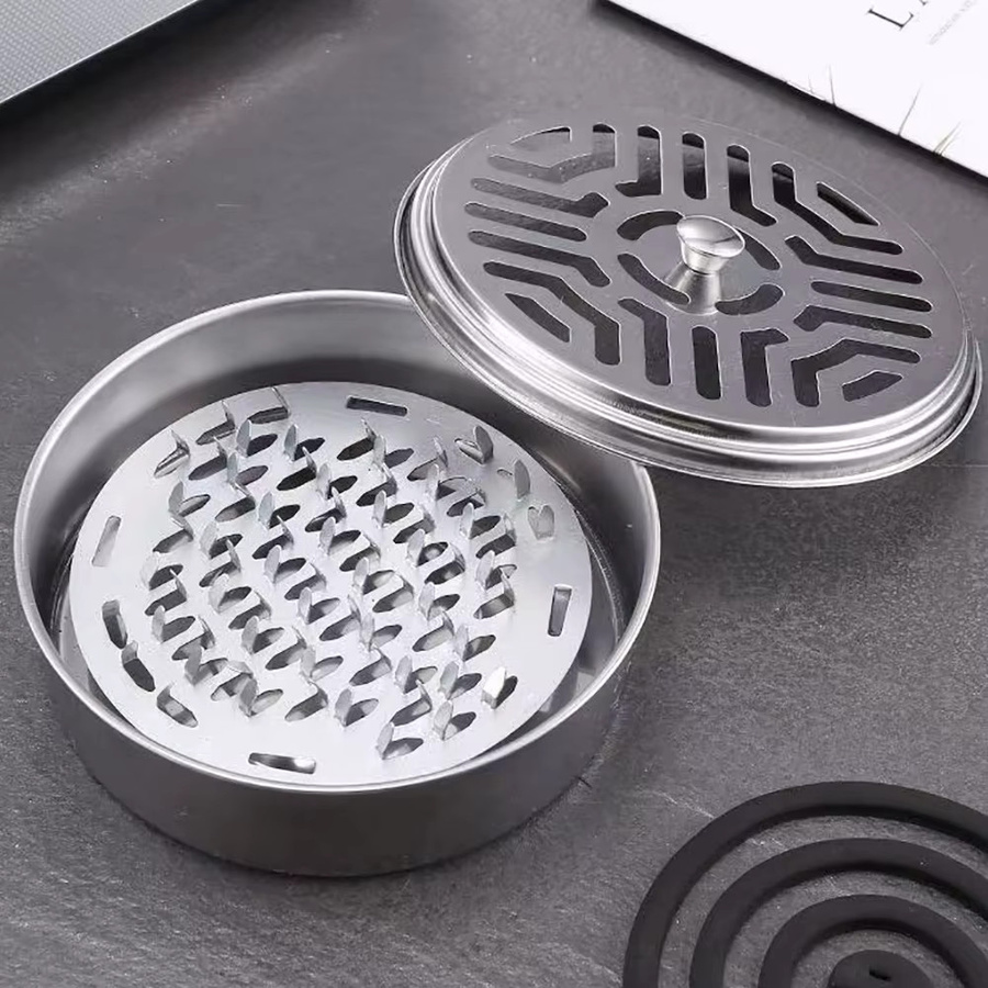 WYMECT Mückenspulenhalter aus Edelstahl mit Abdeckung in Silber - Bild 4