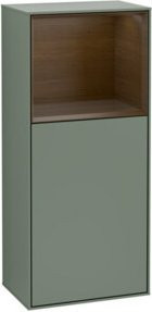 Villeroy & Boch Finion Seitenschrank mit LED-Wandbeleuchtung und Glastüren, Farbe Grün, B/H: 41,8 x 93,6 cm - Bild 1