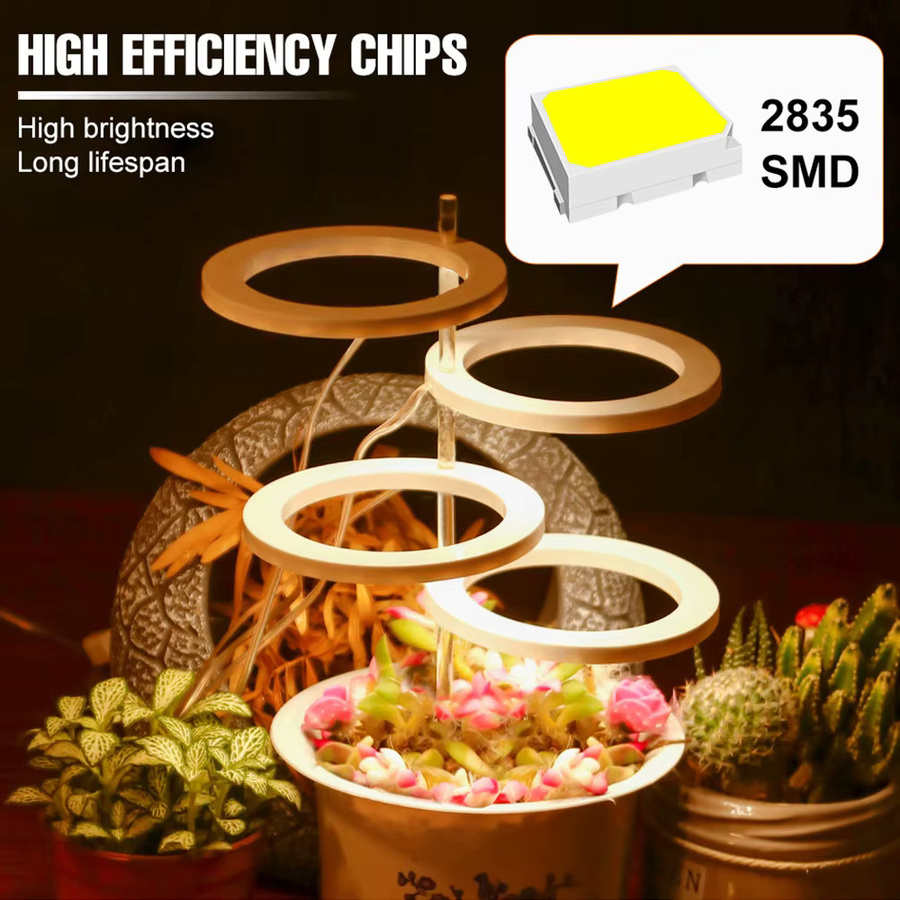 CanLing LED Pflanzenlampe für Indoor-Anbau von Gemüse, Obst und Samen, Vollspektrum, dimmbar mit Timing-Funktion, Weiß - Bild 2