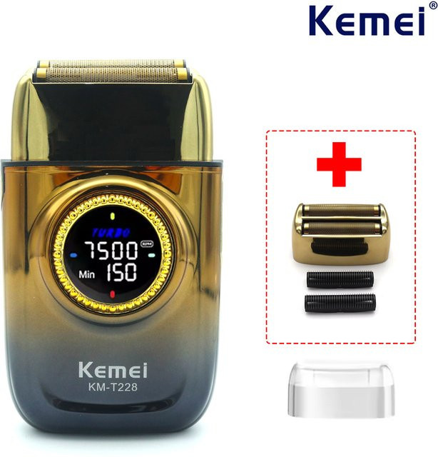Kemei KM-T228 Elektrischer Rasierer, Gold, Herren - Bild 1