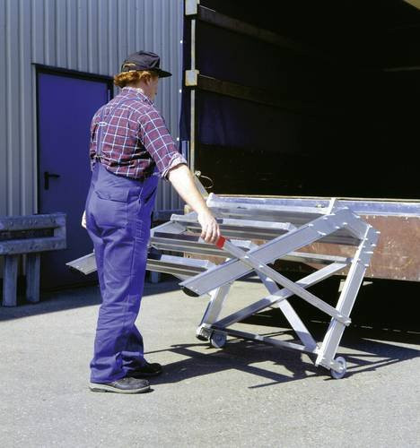 Günzburger Steigtechnik MUNK 50432 Aluminium Plattformleiter fahrbar Silber mit 4 Stufen und maximaler Arbeitshöhe 2,8 m - Bild 1
