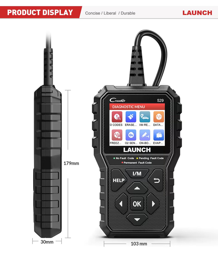 LAUNCH CR529 OBD2-Scanner Kfz-Diagnosetool in Schwarz zum Lesen und Scannen von Fehlercodes - Bild 5