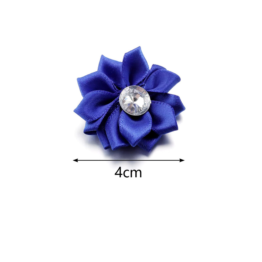 20 Stück Louleur Mini-Satinband-Blumen mit Strass in Bunt und Lila, Durchmesser: 4 cm, handgemachtes Zubehör für DIY-Kleidung, Nähen und Dekoration - Bild 2