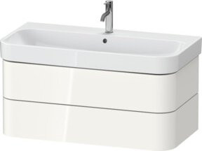Duravit Waschtischunterschrank Happy D.2 Plus in Weiß Hochglanz mit 2 Schubkästen, Breite: 97,5 cm, Tiefe: 49 cm - Bild 1