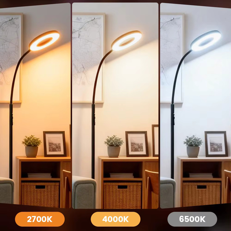 BlitzWill BWL-FL5 LED-Stehleuchte in Schwarz, 12W, 1000lm, dimmbar mit CCT-Farbtemperatursteuerung und Fernbedienung - Bild 5