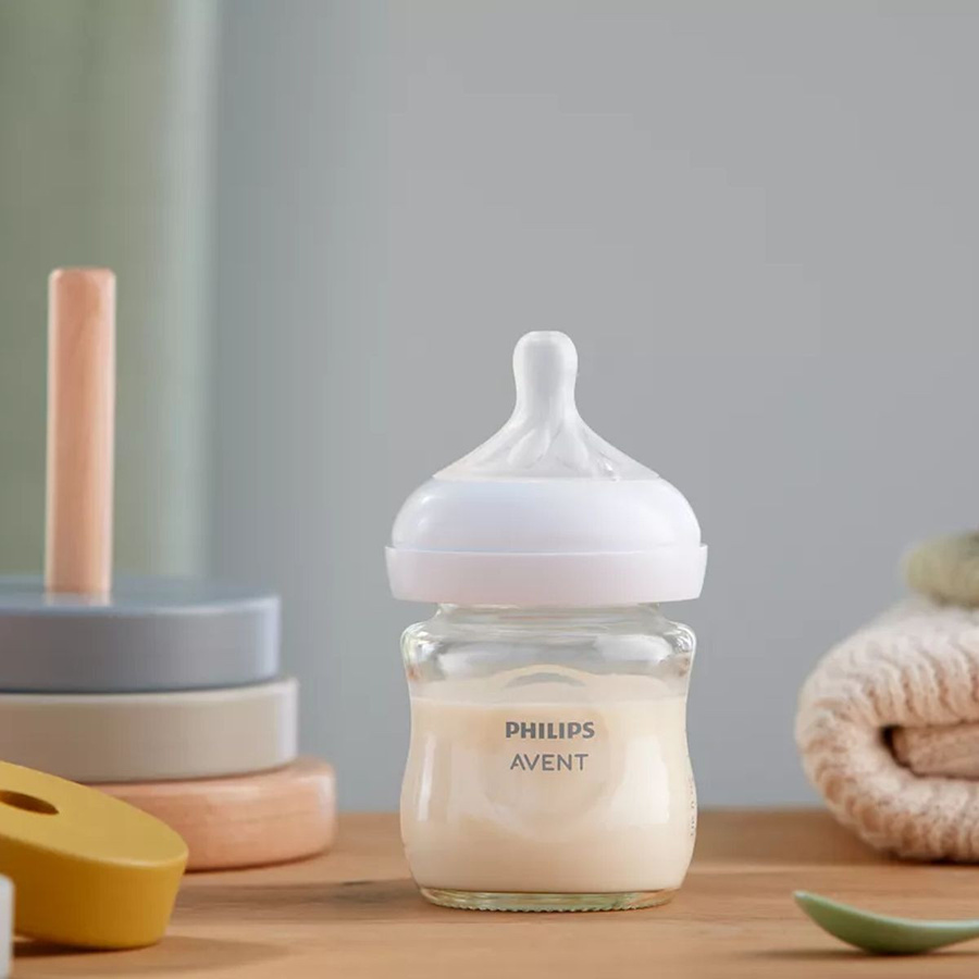 Philips Avent Natural Response Babyflasche aus Glas mit Silikon-Sauger, 120 ml, transparent/weiß - Bild 2