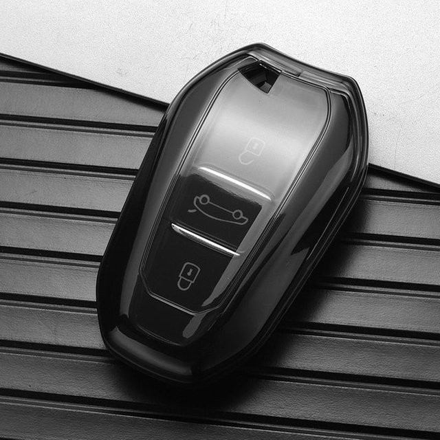 Transparente TPU Auto Schlüsselhülle für Peugeot und Citroen Modelle in Schwarz und Transparent - Bild 1