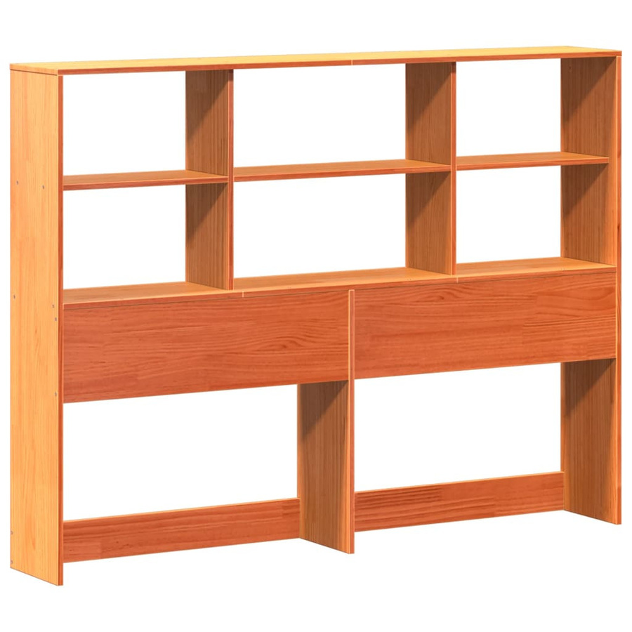 vidaXL Massivholzbett aus Kiefernholz mit Regal in Braun, B/T/H: 135 x 190 x 110 cm - Bild 3