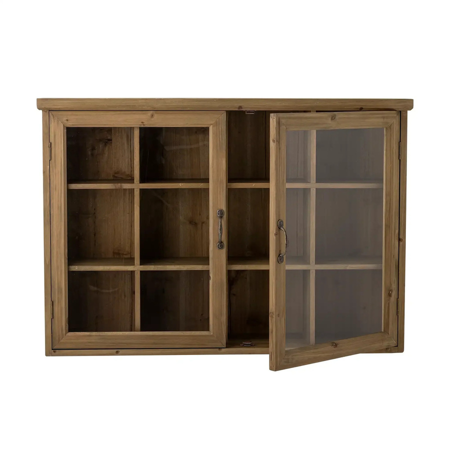 Bloomingville Schrank Ruthie aus Kiefernholz natur mit Glastüren, B: 110 cm, H: 76 cm, T: 25 cm - Bild 1