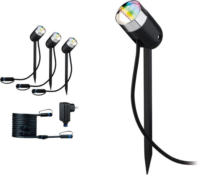 Paulmann Plug & Shine Colour Spot Pike Set RGBW ZigBee Garten-Beleuchtungssystem in Anthrazit - Bild 1