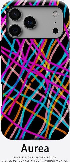 Potdemiel Neon Streak Magnetische Handyhülle für iPhone 17 16 15 14 13 Pro Max Plus, Robuste Doppel-Schicht-Hülle, Multicolour - Bild 1