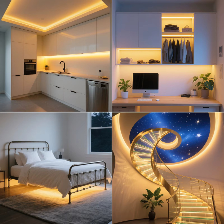 GAHADA COB-LED-Streifen Warmweiß, Wasserdichtes LED-Band mit RA90, 288 LEDs/m, 110V/220V, Silikon-Material - Bild 5
