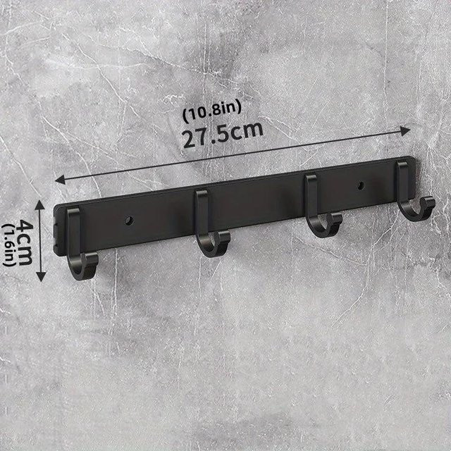 Yiran Furniture Wandhaken aus Aluminium zur Wandmontage in Schwarz und Grau - Bild 1