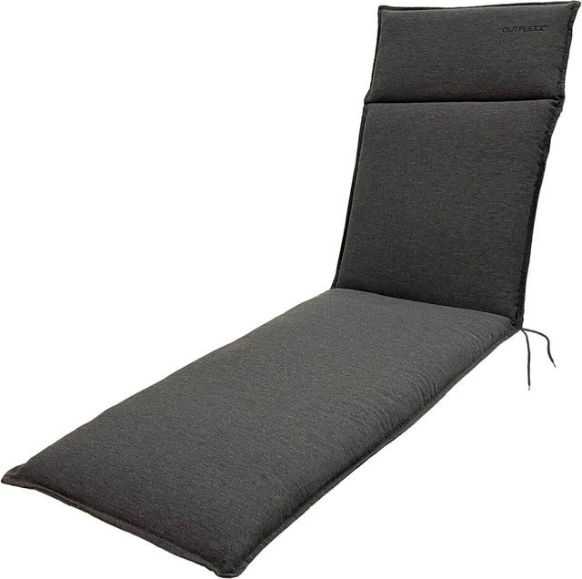 OUTFLEXX Green Auflage für Relaxliege in Anthrazit aus recyceltem Polyester, B/T/H: 170 x 48 x 6 cm - Bild 1