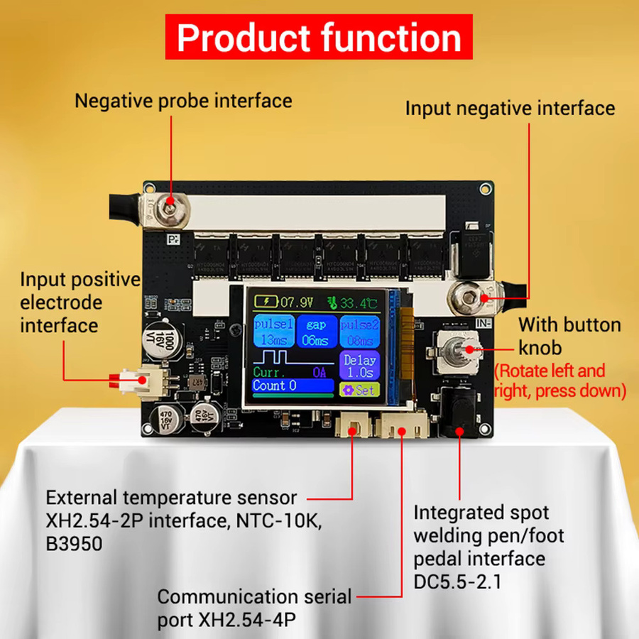 ZK-XW2 Tragbares Punktschweißgerät mit LCD-Digitalanzeige, Einstellbarer Dual-Pulse-Modus und 3000A Leistung für DIY-Anwendungen - Bild 3