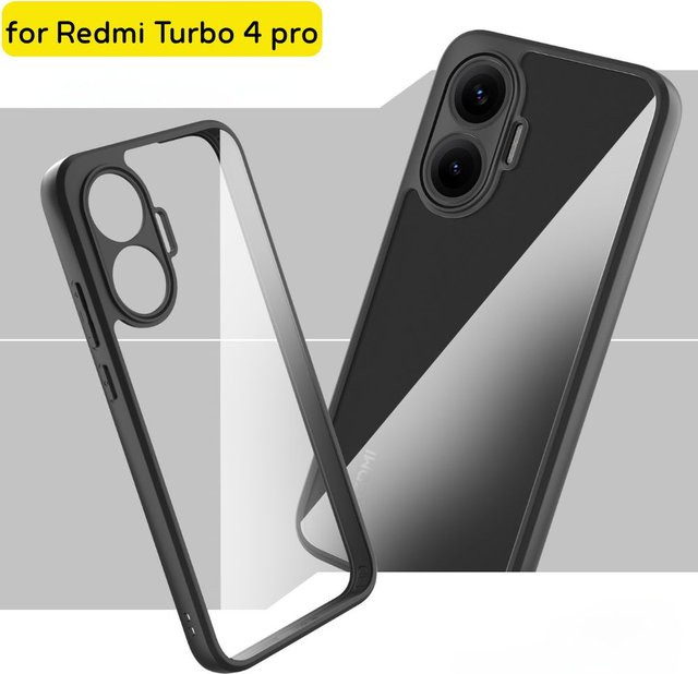 Stoßfeste transparente Handyhülle für Xiaomi Redmi Turbo 4 Pro und Redmi Turbo 4 mit harter Stoßstange - Bild 1