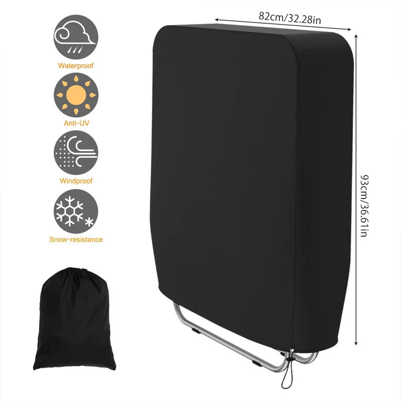 Willstar Abdeckung für Klappstühle im Freien, wasserabweisend und UV-Schutz, Schwarz, B: 93 cm, T: 82 cm - Bild 2