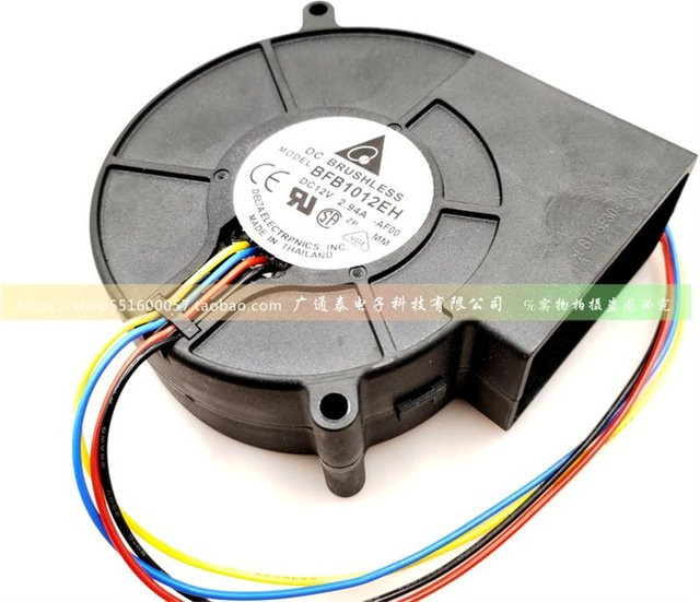 Delta Industriegebläse BFB1012EH Turbogebläse Schwarz 12 V 2,94 A 9733 4-polig - Bild 1