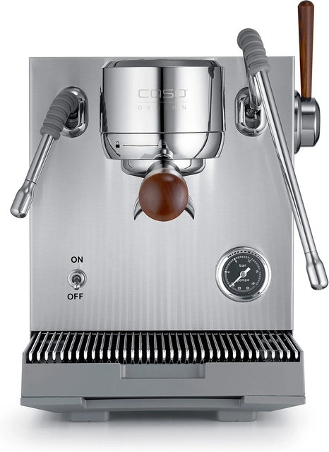 Caso EspressoGourmet Advanced Siebträger-Espressomaschine in Silber und Transparent - Bild 1