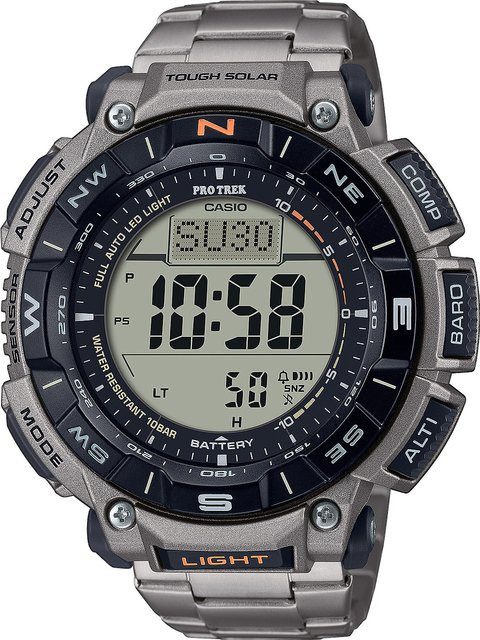 Casio Digitaluhr Pro Trek, Solar, Kunststoff, Grau, 53 mm, Herren - Bild 1