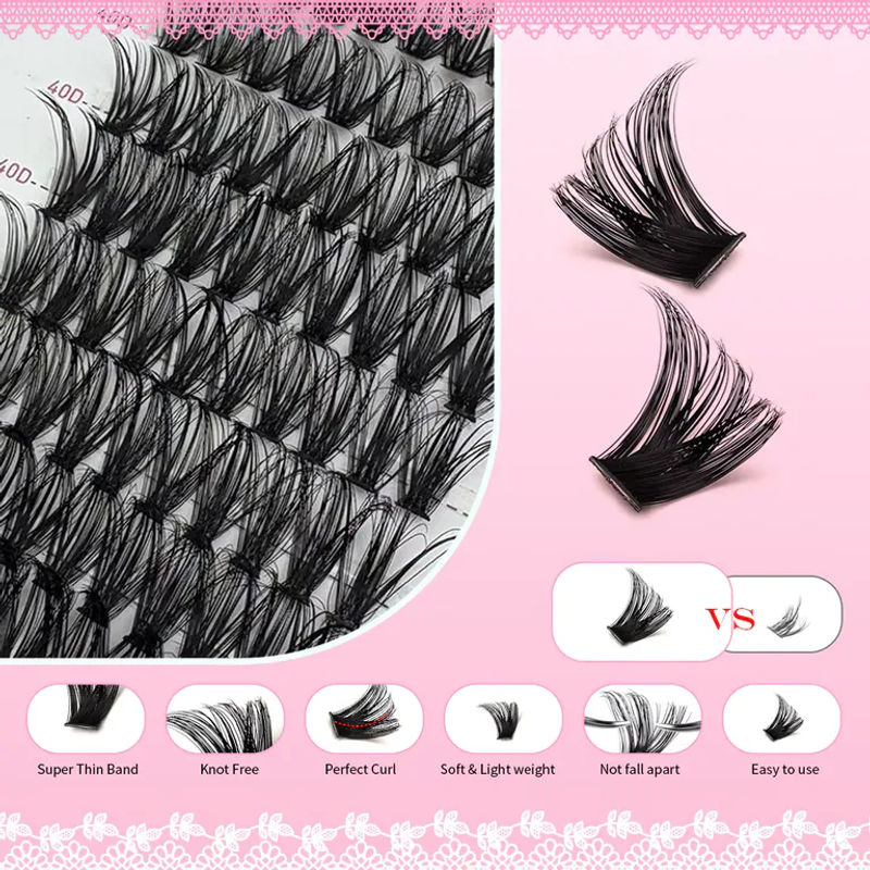 CNDK Wimpernbüschel-Set, 8-16mm, D-Curl, Wispy Fluffy Volume, Einzelwimpern - Bild 2