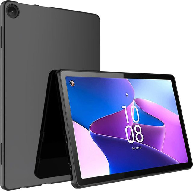 PHYLYN Silikonhülle für Lenovo Tab M10 3. Generation TB328FU / TB328XU, weiche TPU-Rückabdeckung in Schwarz, rutschfest und kratzfest - Bild 1