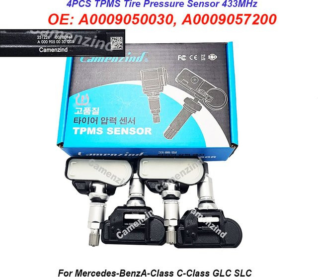 4er Set Vorprogrammierter TPMS Reifendruckkontrollsystem Sensor 433MHz für Mercedes-Benz SLK250 SL550 R350 ML350 GLK - Bild 1