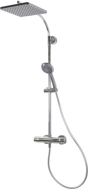 Breuer Duscharmatur Aquamaxx 320 mit Thermostat, eckige Kopfbrause und Handbrause in Chrom/Silber - Bild 1