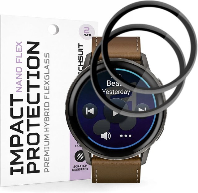 Techsuit Schutzfolie Nano Flex für Garmin Venu 4 45mm, Schwarz, 2 Stück - Bild 1