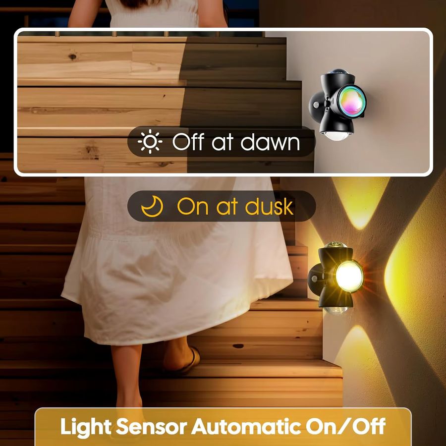 SPAPDVT Sensor-LED-Nachtlicht mit Bewegungsmelder, wiederaufladbare Wandlampe in Schwarz für Schlafzimmer, Flur und Badezimmer - Bild 3