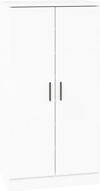 vidaXL Schuhschrank in Hochglanz-Weiß aus Holzwerkstoff, B/T/H: 55 x 35 x 108 cm - Bild 1