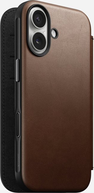 Nomad Modern Leather Folio Schutzhülle für iPhone 17 in Braun (6.3 Zoll) - Bild 1