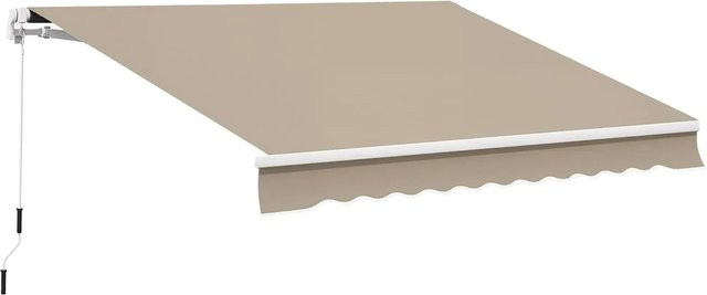 Outsunny Gelenkarmmarkise aus Aluminium und Polyester in Beige mit Handkurbel und UPF 50+ Sonnenschutz, B: 400 cm, T: 300 cm - Bild 1