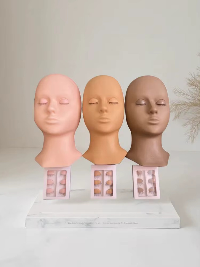 lashprofessor Silikon-Mannequin-Kopf Trainingsset, abnehmbare Augenlider - Bild 4