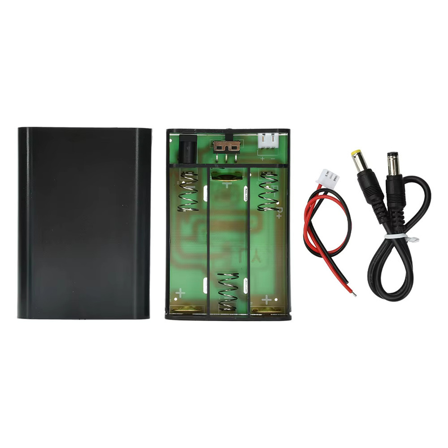 DIY USV Power Bank Kit für 18650 Batterien, 3-Abschnitte DC 12V Gehäuse in Schwarz mit DC-Halter für Router und Backup-Netzteile - Bild 2