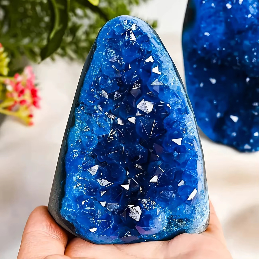 CrystalHola Blauer Kristallcluster im Boho-Stil als organische Dekoration für dein Zuhause oder Büro - Bild 5