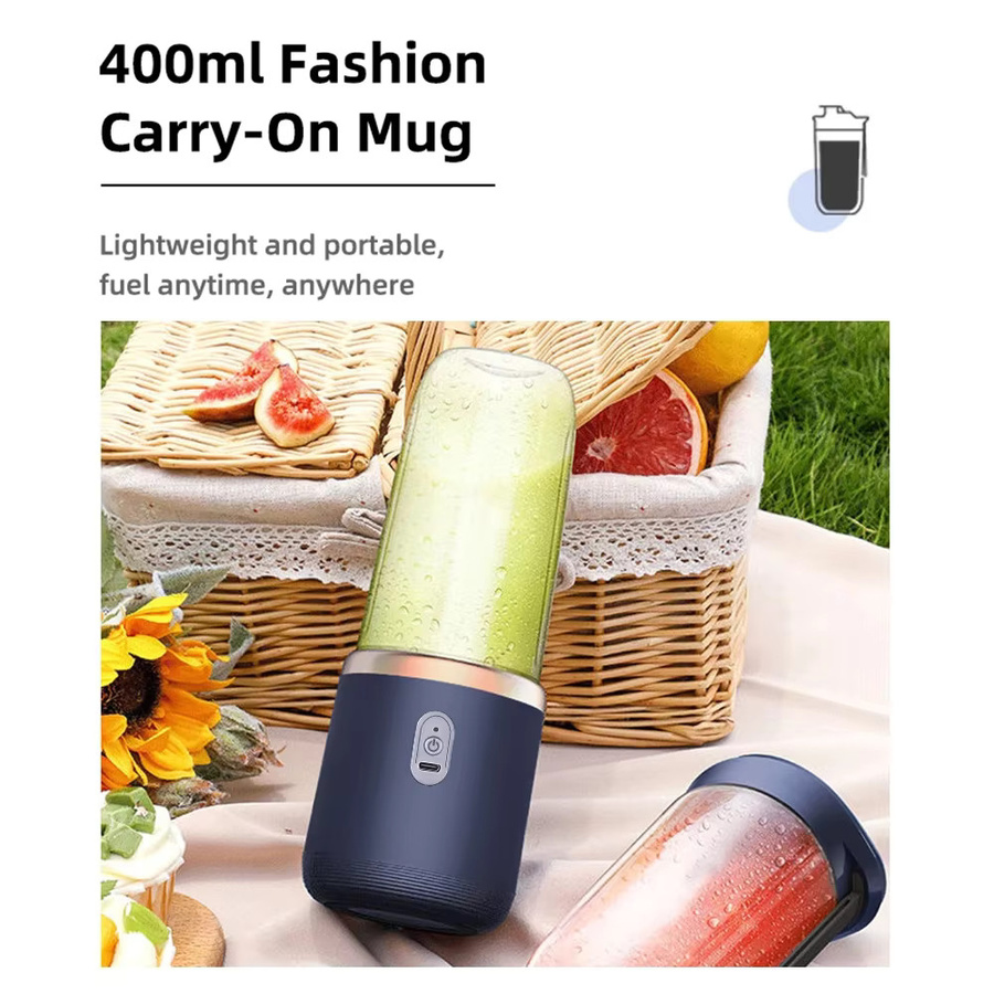 Tragbarer elektrischer Entsafter-Mixer von FLAREMORE mit 6 Klingen und 2 Tassen, USB-Aufladung für Smoothies und frische Fruchtsäfte - Bild 5