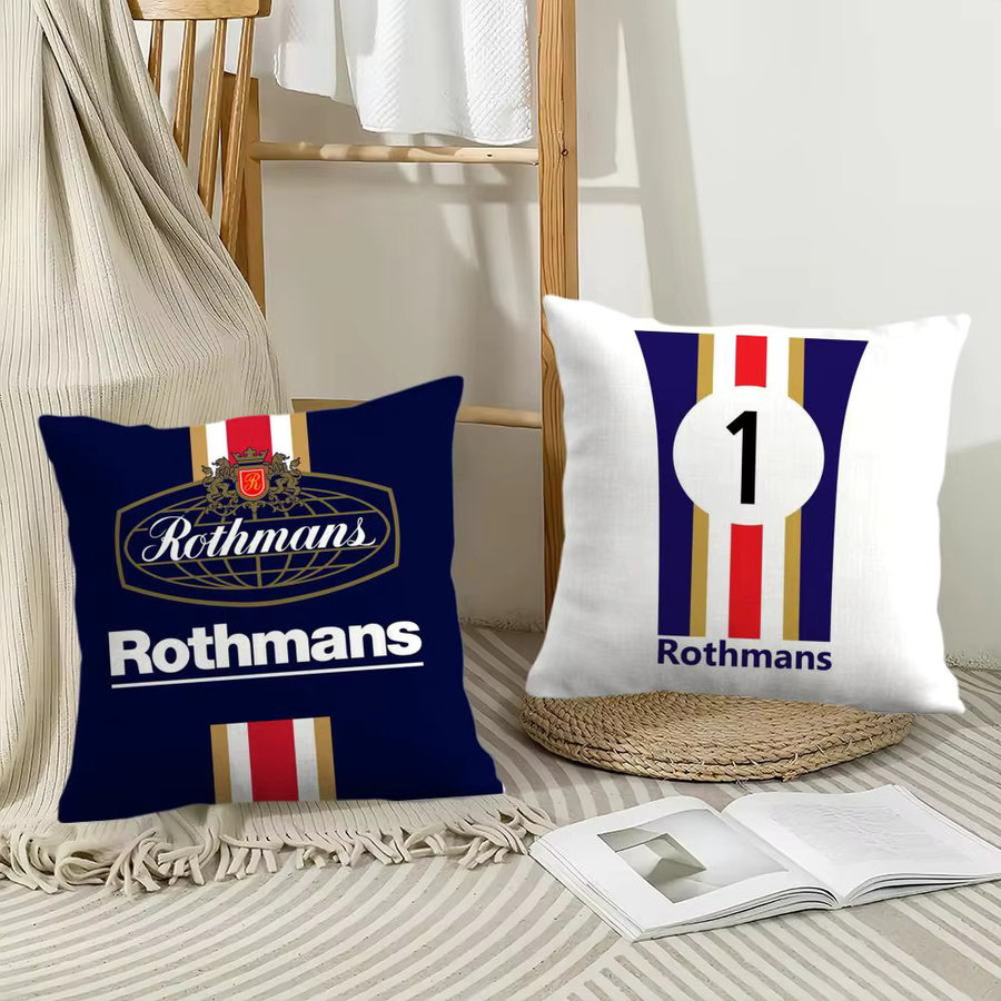 R-Rothmans Kissenbezug aus Plüsch mit Grafik-Print in Weiß und Blau, quadratisch, Breite: 30 cm, Höhe: 30 cm - Bild 4